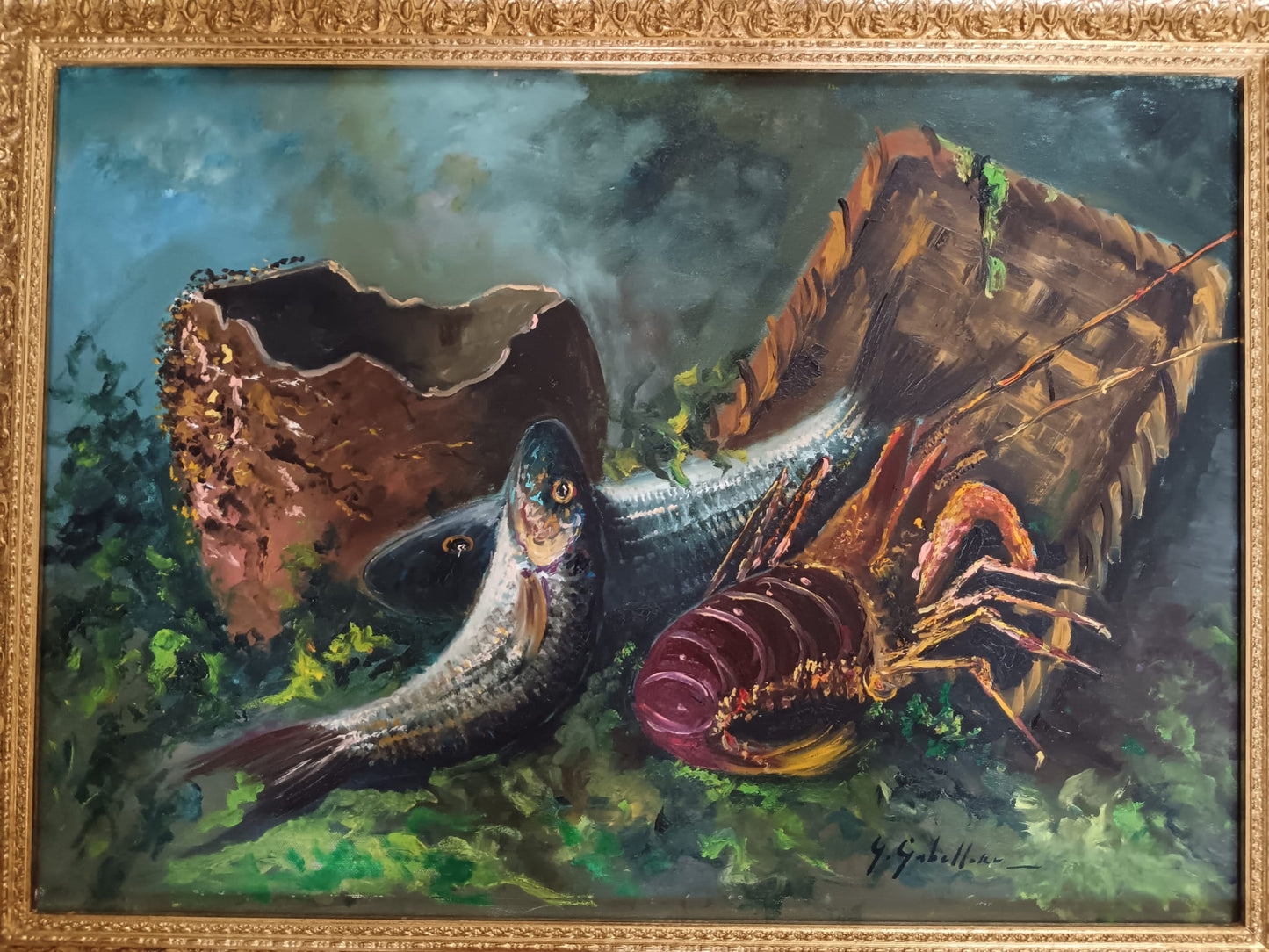 Giuseppe Gabellone (Napoli XX Secolo)- Natura Morta, dipinto olio su tela