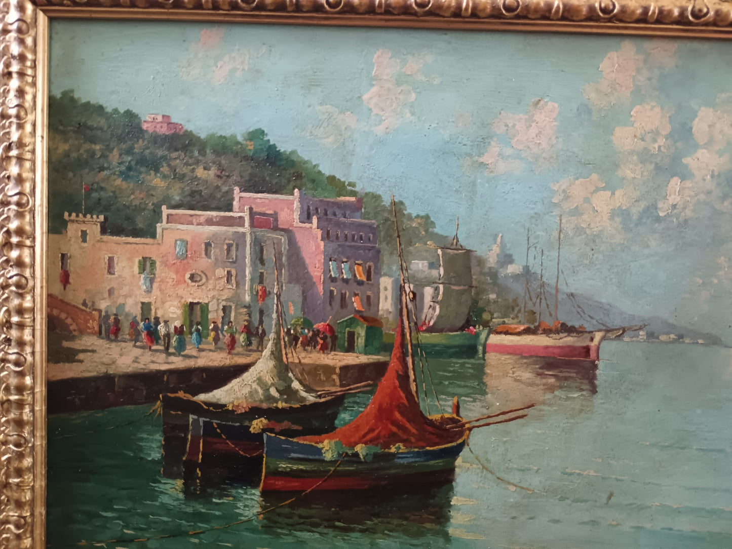 Giuseppe Gargiulo scuola napoletana (XIX/XX secolo) scorcio marino