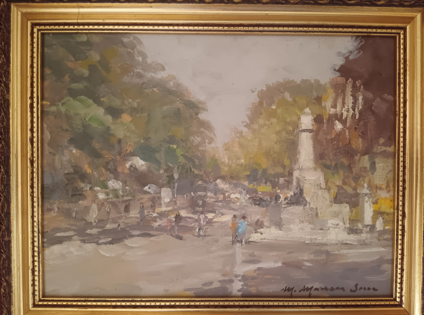 Mario Maresca Serra ( Napoli 1912-1991)- dipinto olio su legno epoca XX secolo