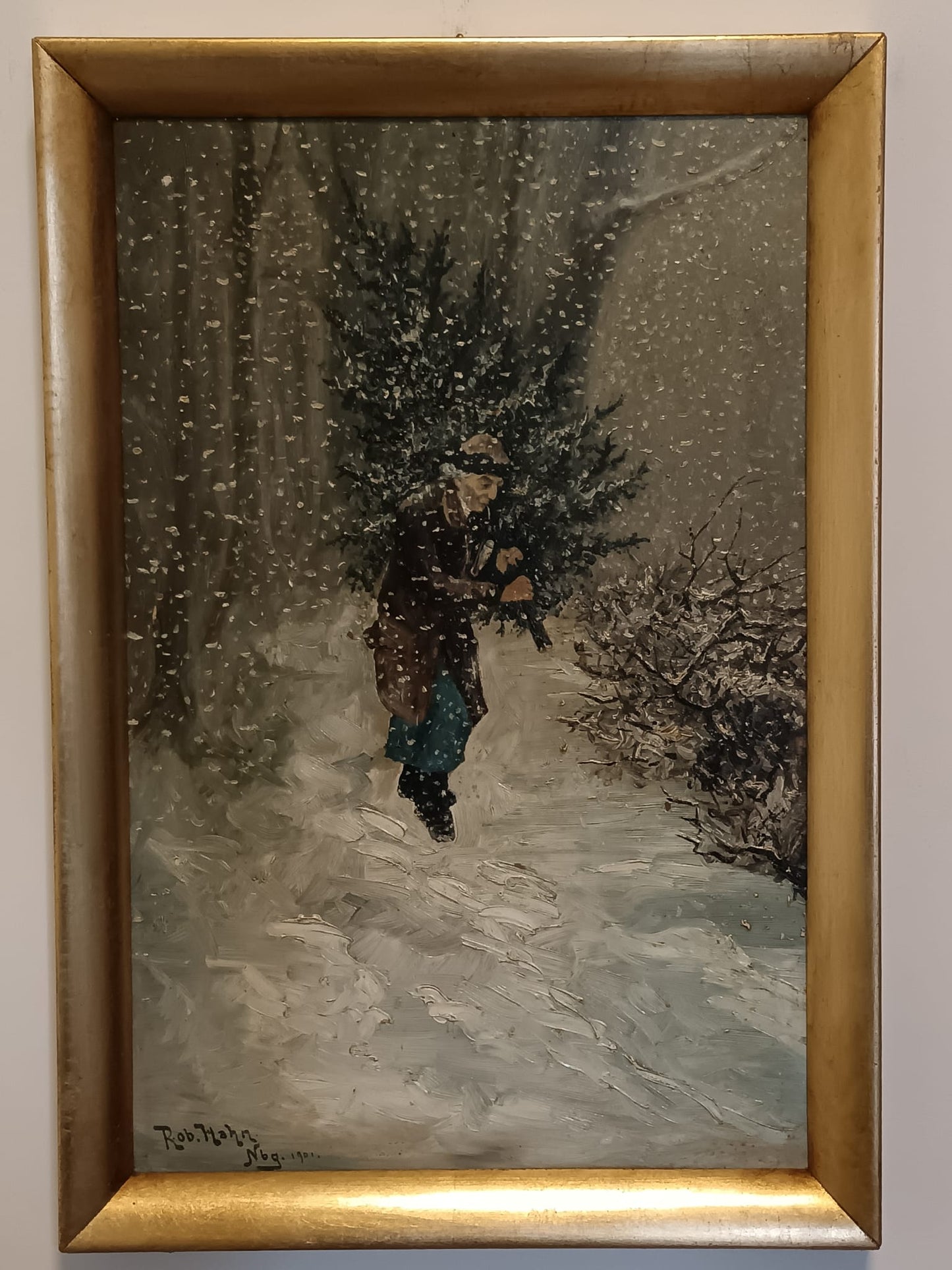 Robert Hahn (Germany 1883-1940)- antico dipinto olio su pannello