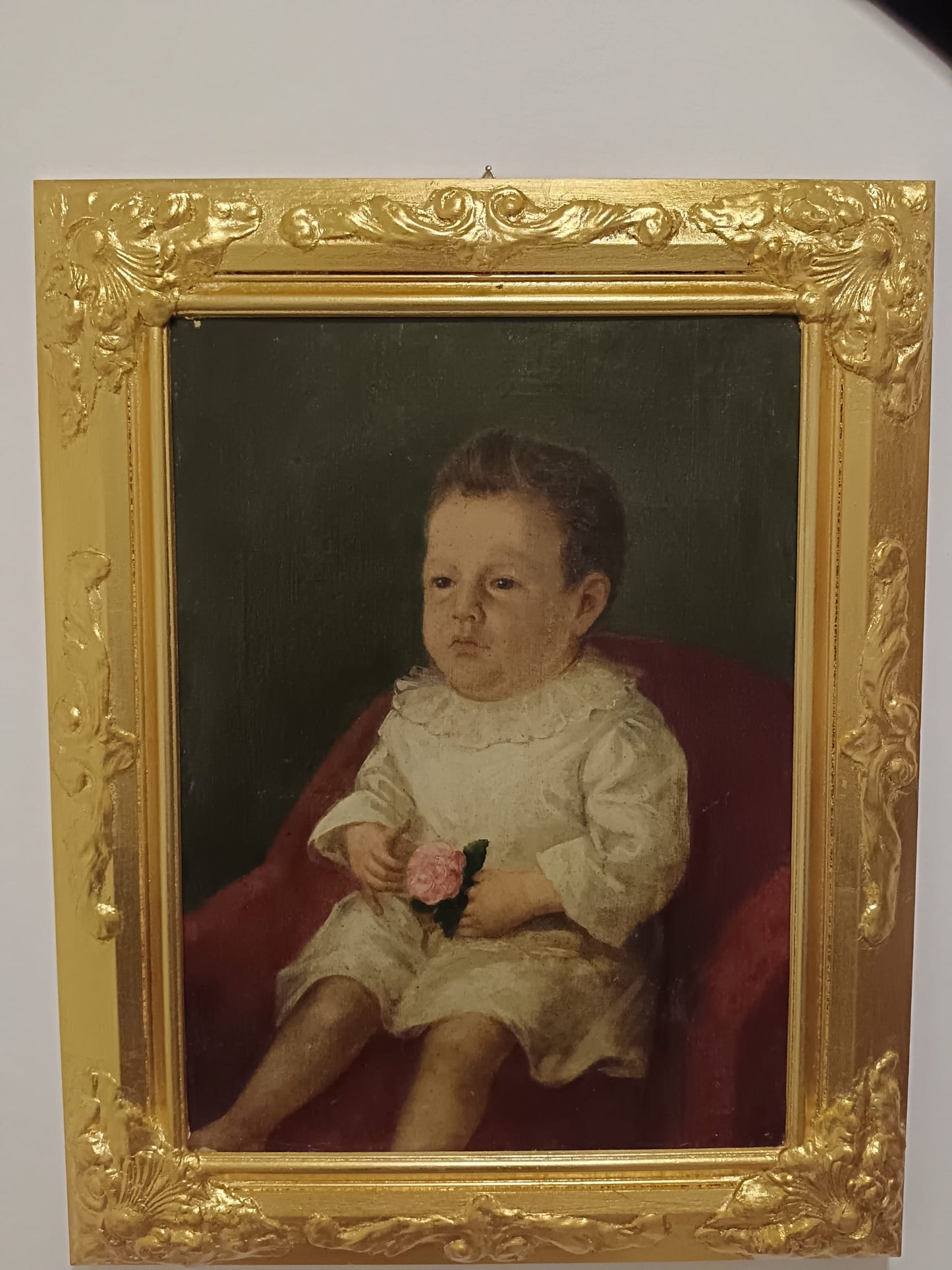 Ritratto di infante (Scuola europea XVIII/XIX secolo)- dipinto olio su tela