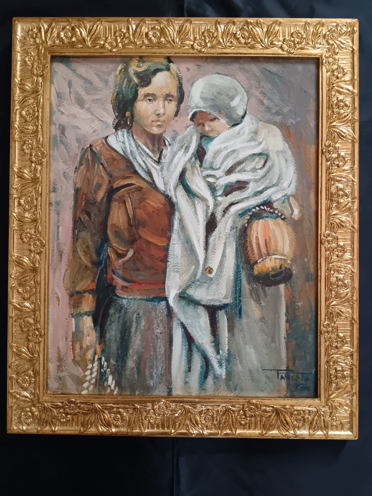 Giovanni Parlato (Vico Equense 1957)- dipinto olio su cartoncino