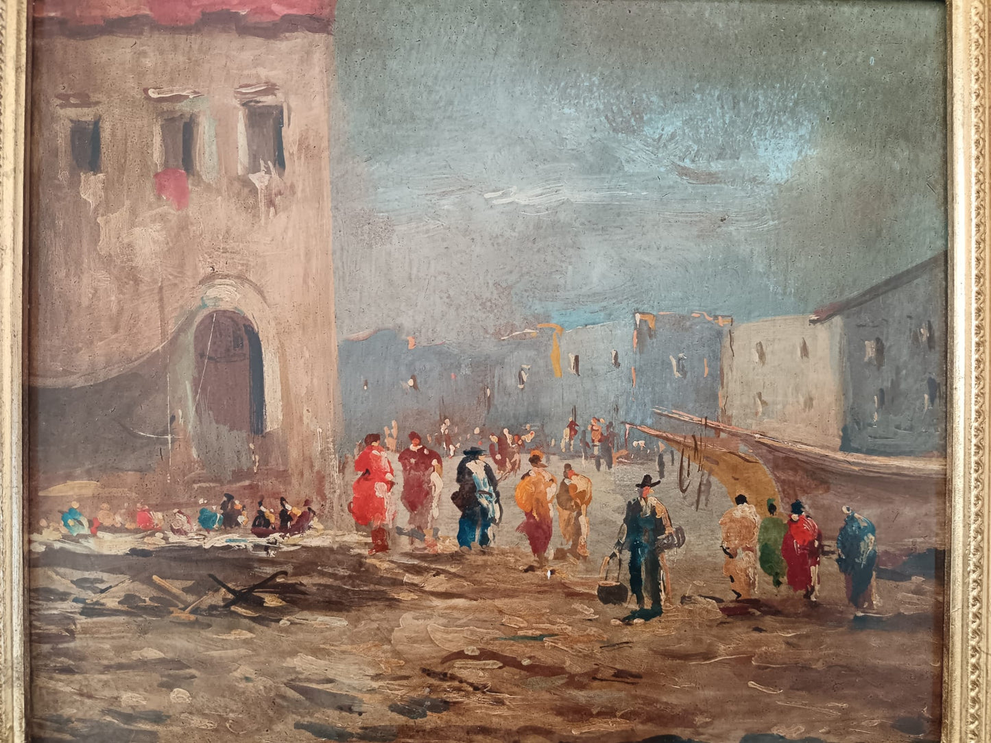 Dipinto olio su pannello epoca metà Novecento
