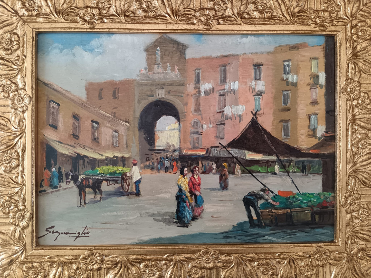 Giuseppe Scognamiglio (Portici 1901-1985)- dipinto olio su legno