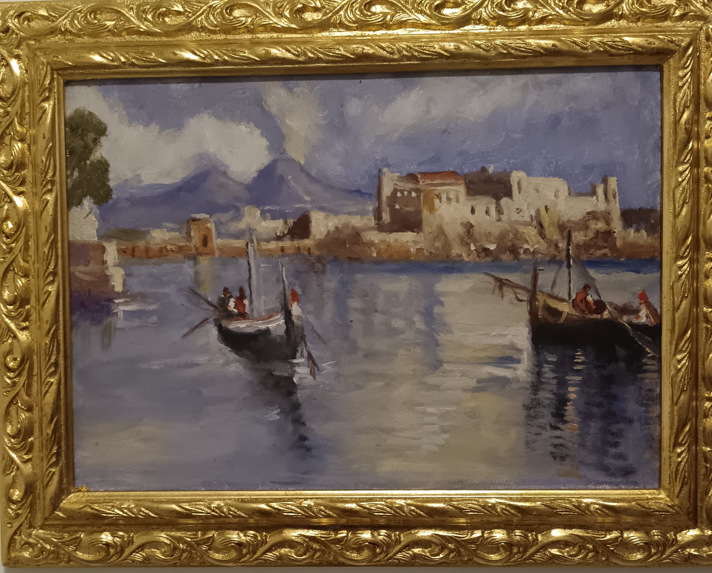 Marina scuola Napoletana (XX Secolo)- dipinto olio su tela