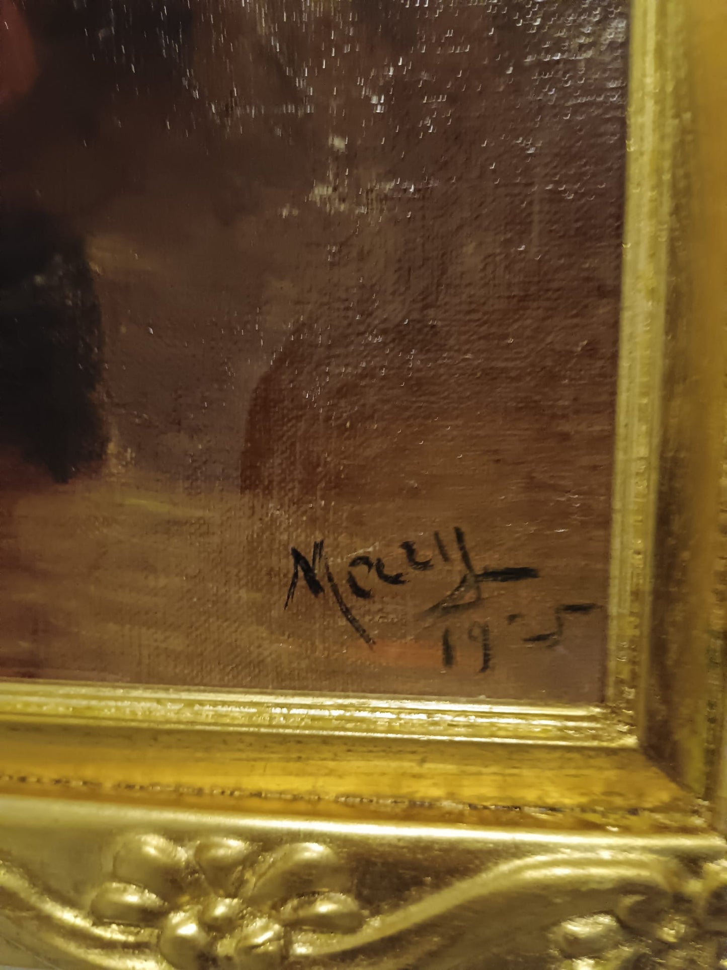 Scuola inglese (XIX/XX Secolo)- dipinto olio su tela applicata su cartoncino