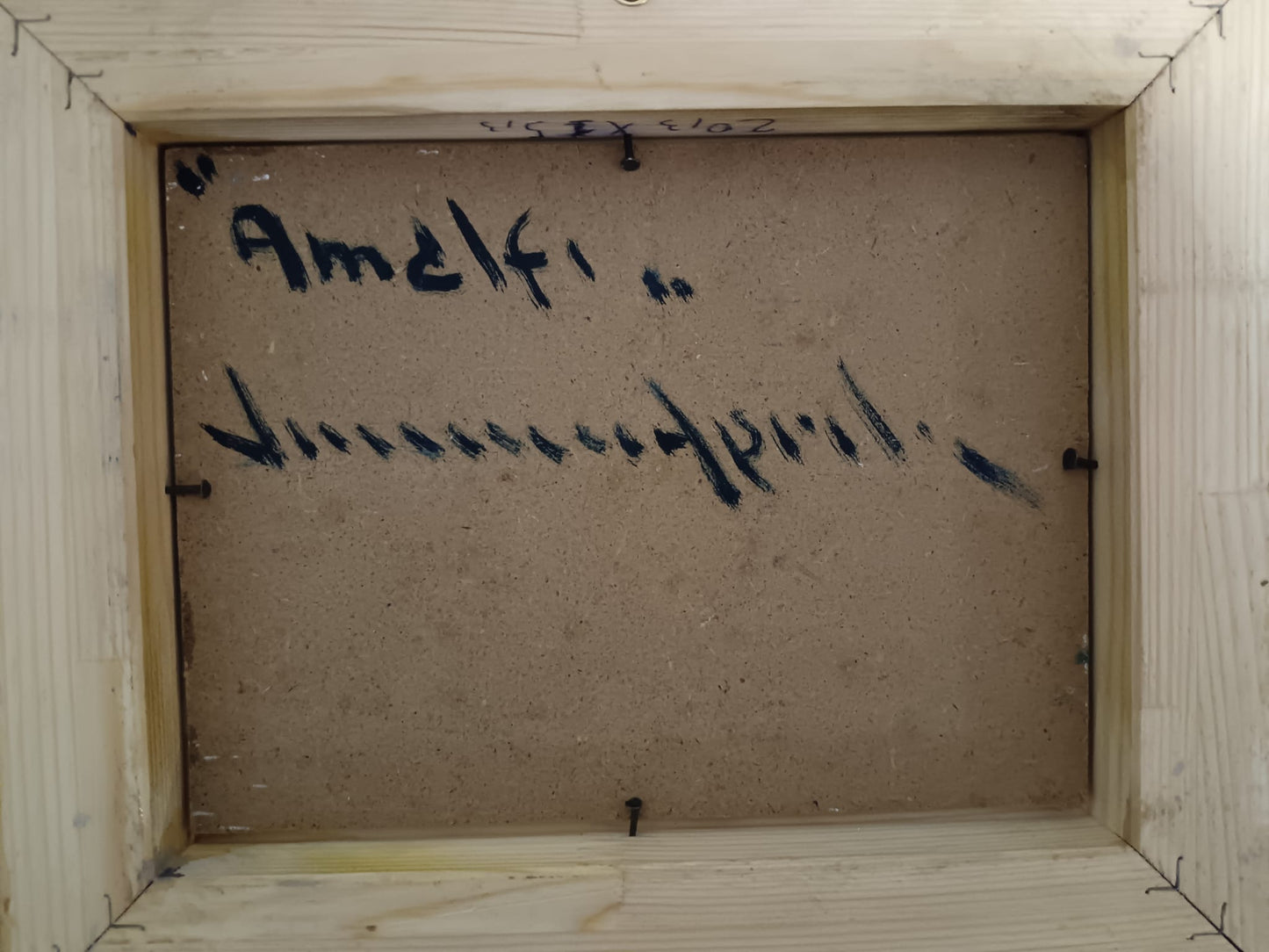 Vincenzo Aprile (Napoli 1952)- Amalfi, dipinto olio su pannello