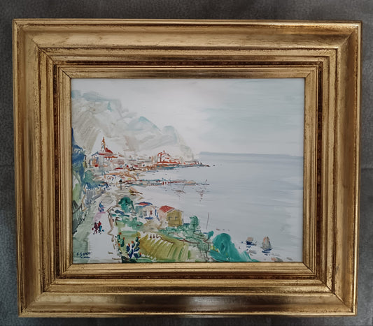 Paesaggio- dipinto tecnica mista su legno