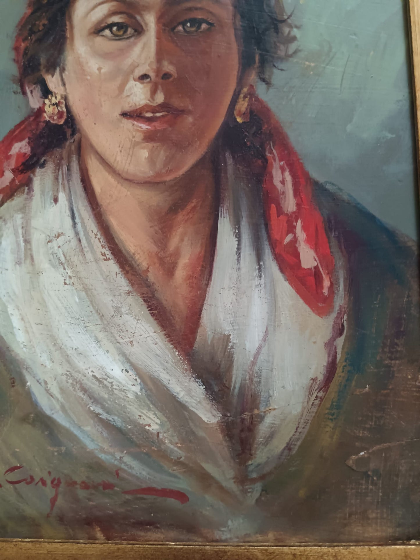 Roberto Carignani (Napoli 1894-1975)- antico dipinto olio su legno