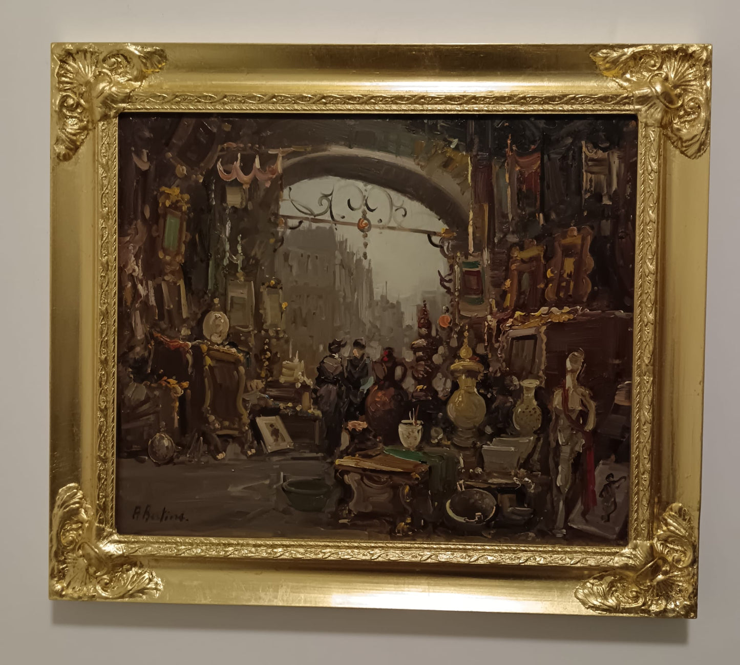 A. Bertini (XX Secolo)- dipinto olio su masonite