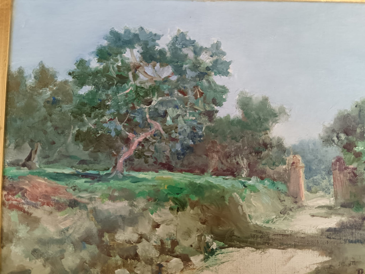 Renato Orsini (XX Secolo)- paesaggio dipinto olio su cartoncino telato